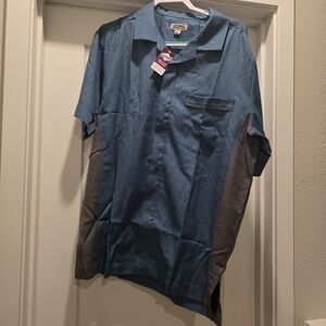 Cubavera Blue and Gray Zip Up Shirt